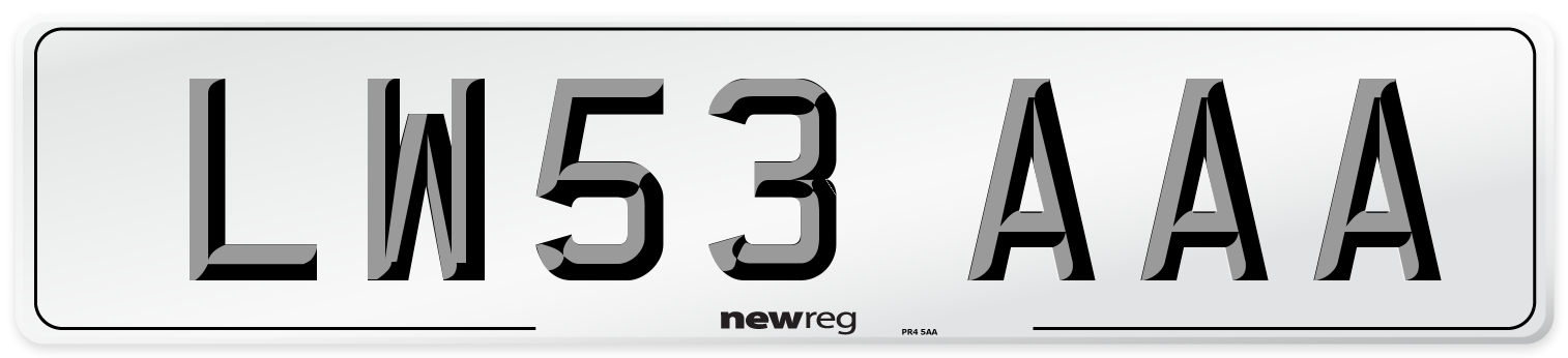 LW53 AAA Number Plate from New Reg